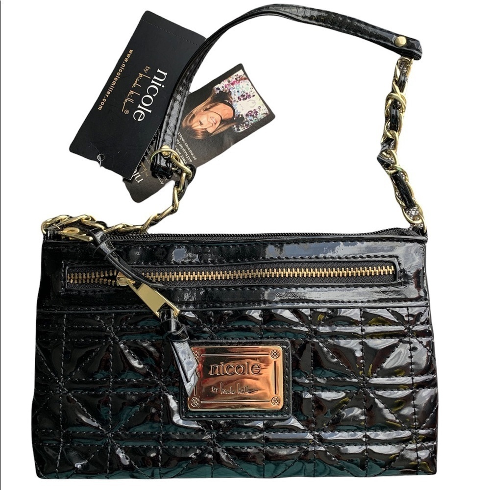 Nicole By Nicole Muller Black Gold Wristlet Size OS